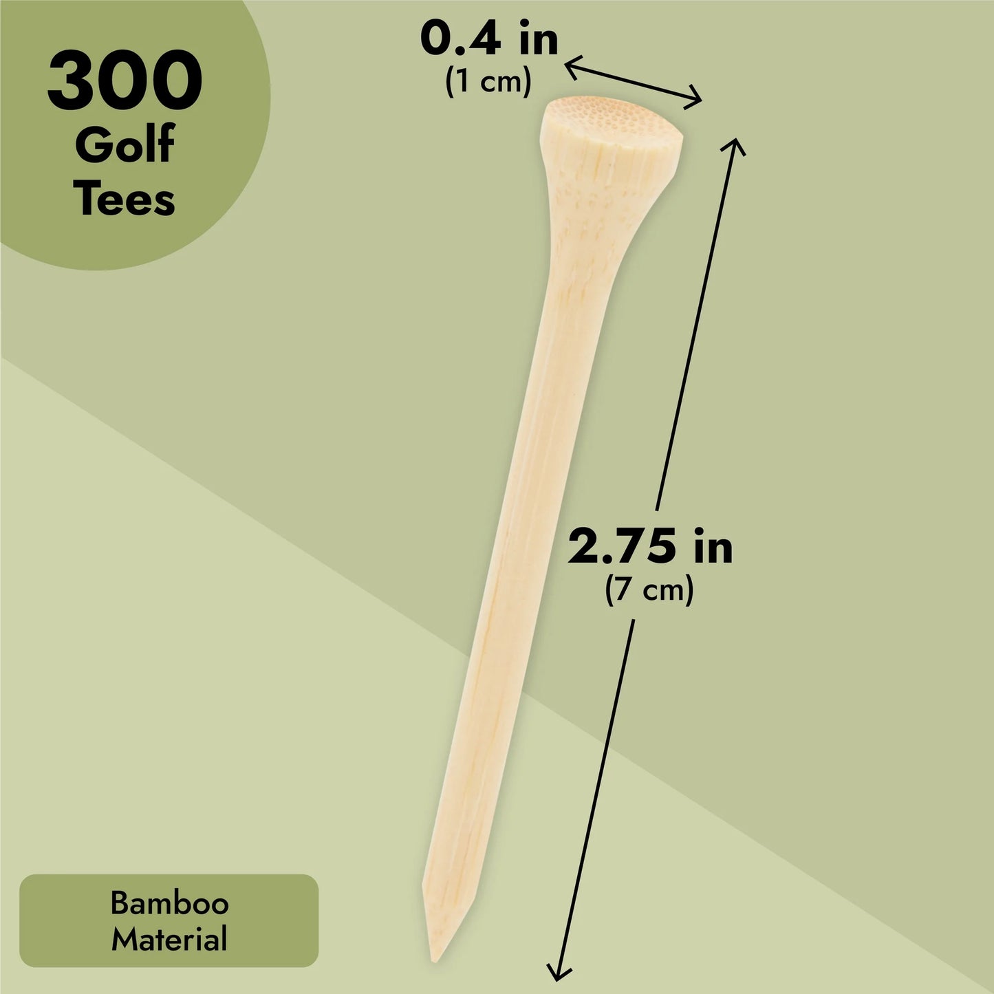 Paquete De 300 Camisetas De Golf De Bambú Al Por Mayor (2 3/4 Pulgadas, Color Madera Natural)